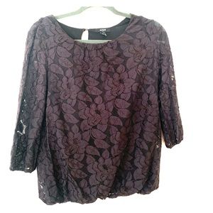 Alfani navy lace blouse